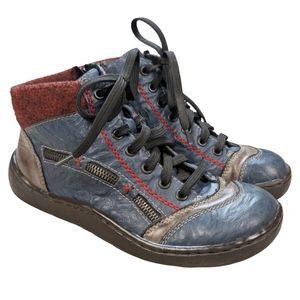 Rieker Blue and Red Athletic Shoes with Durable Design